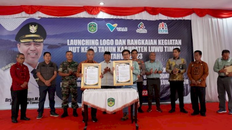 Peluncuran program Pengembangan dan Pemberdayaan Masyarakat (PPM) melalui Pengembangan Kawasan Perdesaan Mandiri (PKPM) PT Vale periode 2023 - 2027 di Gedung Wanita Simpurusiang, Malili, Kabupaten Luwu Timur, Sulawesi Selatan (Sulsel), Sabtu (11/3/2023).