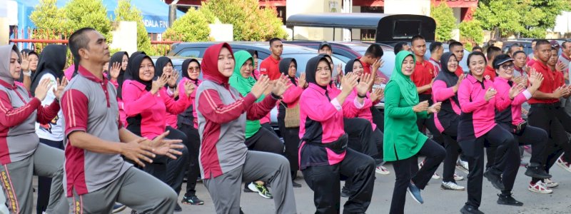 Polres Gowa Gelar Olahraga Bersama