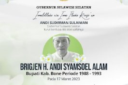 Gubernur Sulsel Sampaikan Belasungkawa Meninggalnya Mantan Bupati Bone Andi Sjamsoel Alam