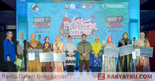 Pemenang Fashion Show Festival UMKM Lorong Wisata Terima Penghargaan dari Ketua TP PKK Kota Makassar