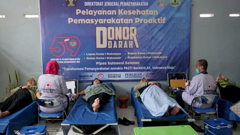 Rutan Makassar Gelar Donor Darah Peringati HBP Ke-59