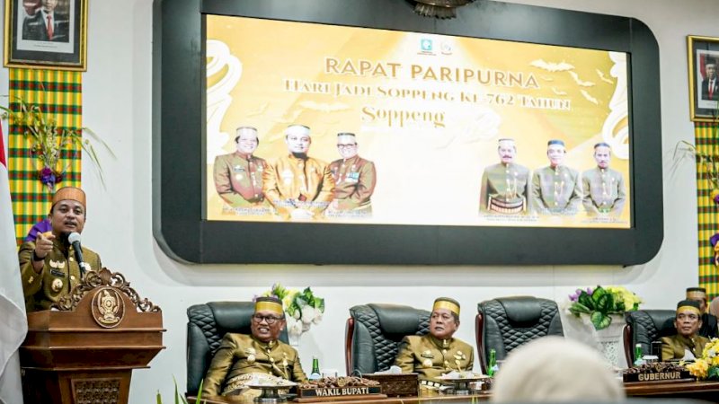 Rapat Paripurna 762 Tahun Kabupaten Soppeng di Kantor DPRD Soppeng, Selasa (21/3/2023).