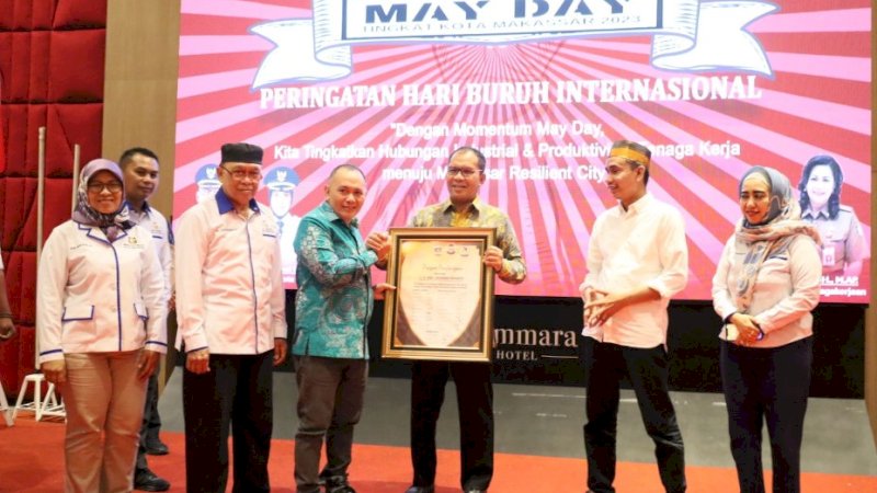 Malam ramah-tamah May Day tingkat Kota Makassar 2023, di Hotel Gammara, Kamis (11/5/2023).