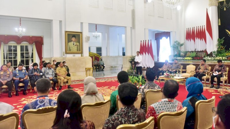 Presiden Jokowi pada Pencanangan Pelaksanaan Sensus Pertanian Tahun 2023, Senin (15/05/2023), di Istana Negara. (Foto: Humas Setkab/Jay)
