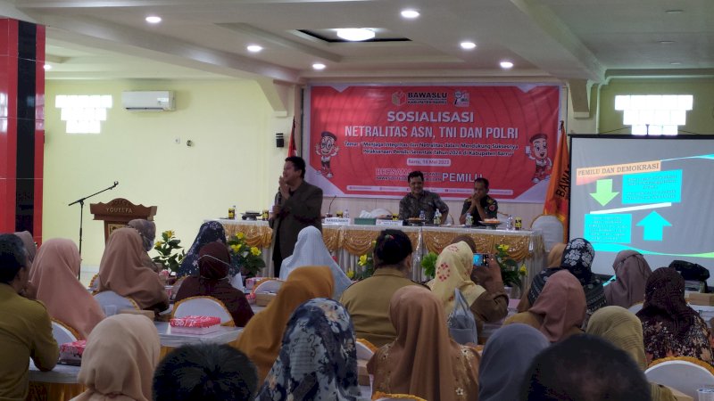Bawaslu Barru Sosialisasi Netralitas ASN, TNI-Polri