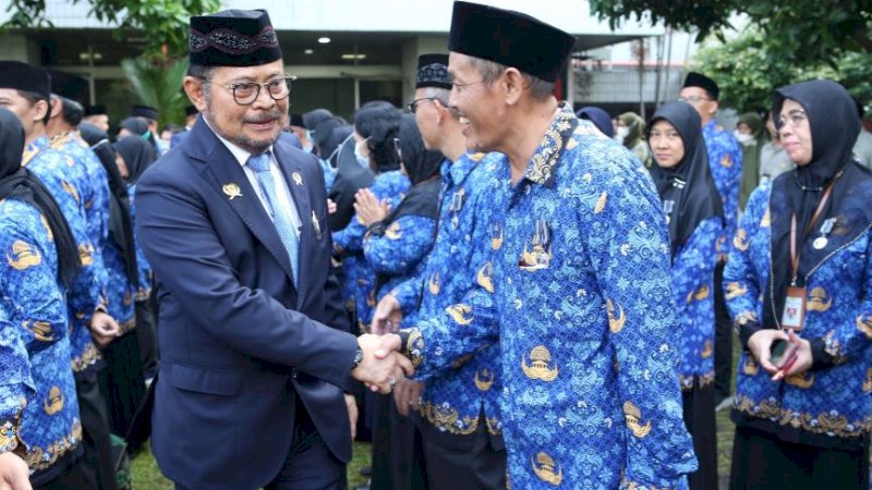 Menteri Pertanian (Mentan), Syahrul Yasin Limpo (SYL), pada upacara peringatan Harkitnas di Kantor Pusat Kementan, Jakarta, Senin (22/5/2023).