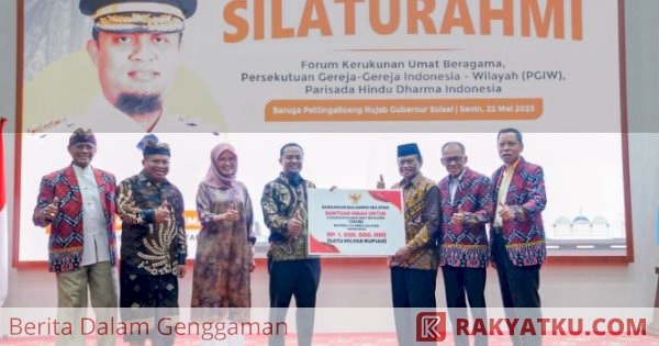 Gubernur Sulsel Serahkan Hibah Rp1 Miliar untuk Forum Kerukunan Umat Beragama