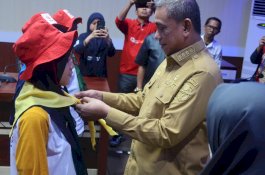 Terima Kontingen Wajo Jumbara PMR IX, Bupati Amran Mahmud Beri Apresiasi