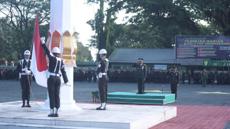 Kasdam Hasanuddin Pimpin Upacara Peringatan Hari Lahir Pancasila 2023