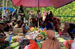 Warga Ongko Gelar Syukuran Setelah Satgas TMMD Kodim Polman Bangun Jembatan