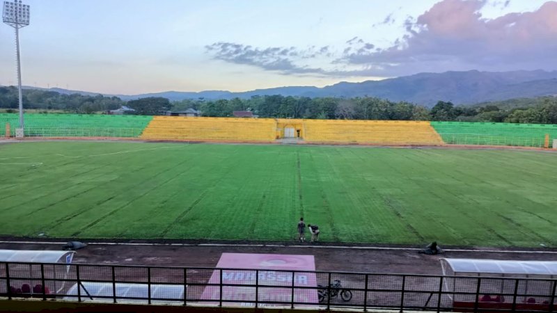 Kondisi terkini Stadion Gelora B.J. Habibie (GBH), Kota Parepare, Sulawesi Selatan (Sulsel).