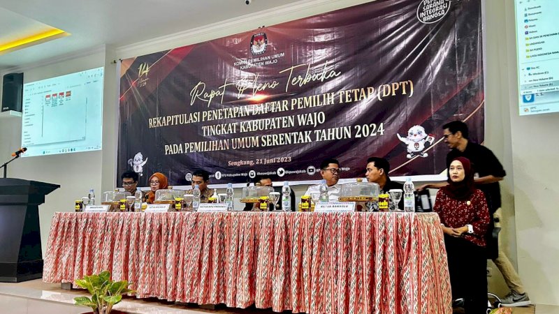 KPU Kabupaten Wajo Tetapkan DPT Pemilu 2024 Sebanyak 293.077 Pemilih