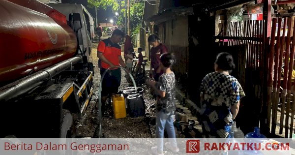 BPBD Sulsel Bantu Distribusi Air Bersih di Kompleks Kodam 3 Makassar