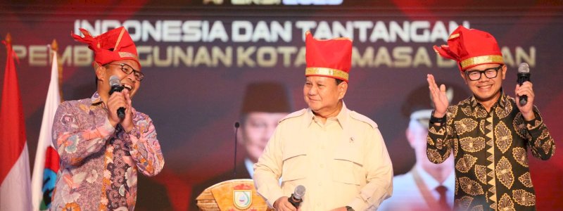 Prabowo Subianto Salut Rakernas Apeksi di Makassar 