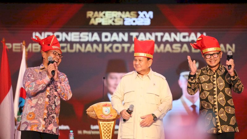 Prabowo Subianto Salut Rakernas Apeksi di Makassar 