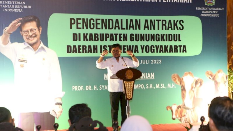 Menteri Pertanian (Mentan), Syahrul Yasin Limpo (SYL), saat kunjungan kerja ke Kabupaten Gunungkidul, DI Yogyakarta, Kamis (13/7/2023). (Foto: Kementerian Pertanian)