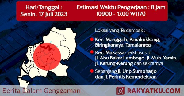 Pengumuman PDAM Makassar! Penurunan Tekanan Air Selama Pengerjaan Pipa KIMA 2