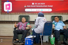 Kumpulkan 132 Kantong Darah, Kemenkumham Sulsel Gelar Donor Darah 