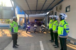 Polwan Ditlantas Polda Sulsel Gencar Patroli Sambut HUT ke-75