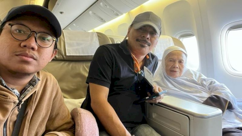 Jemaah haji Indonesia, Atikah Suranata Yalman (kanan), diizinkan pulang ke tanah air usai menjalani perawatan di Rumah Sakit Arab Saudi (RSAS). (Foto: Kementerian Agama)