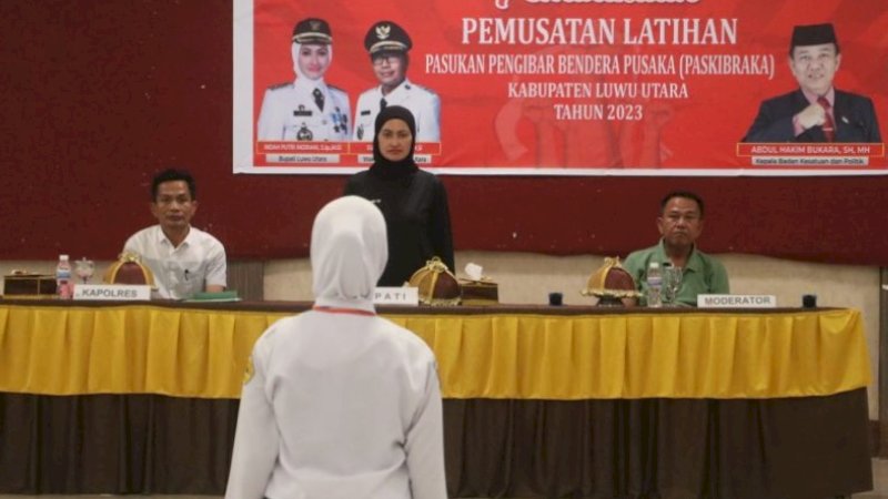 Jelang HUT ke-78 RI, Bupati Luwu Utara Beri Motivasi kepada Anggota Paskibraka 