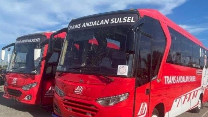 Wujud armada Bus Trans Andalan Sulsel yang akan beroperasi di Kabupaten Barru. (Foto: Achmad Afandy/Rakyatku.com)