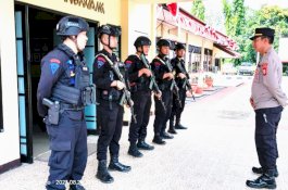 Polres Wajo Sambut Tim Patroli Kamandahan dari Bataliyon C Pelopor Brimob Bone