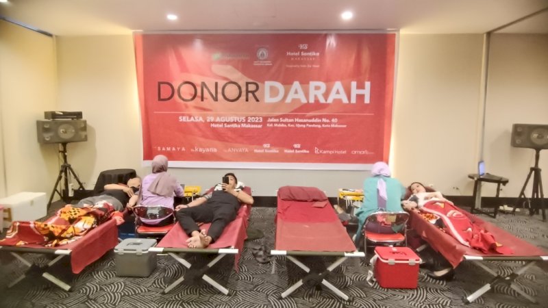 Peringati Hari Kemerdekaan RI ke-78, Hotel Santika Makassar Gelar Aksi Donor Darah 