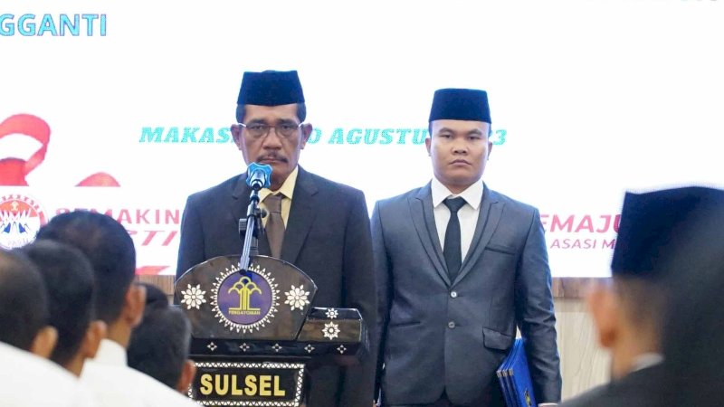 Kakanwil Kemenkumgam sulsel Liberti Sitinjak saat memberikan arahan dan sambutan,rabu(30/8)