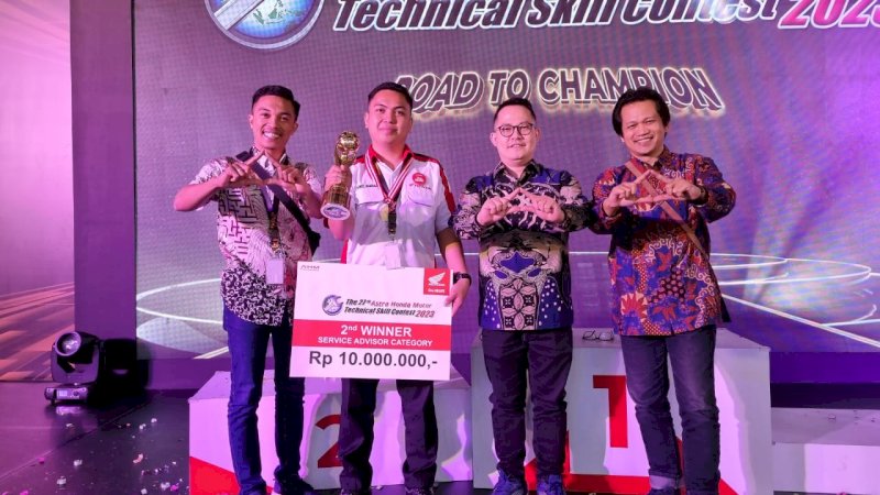 Selamat Asmo Sulsel Kembali Boyong Dua Kategori Service Advisor di Ajang Astra Honda Motor Technical Skill Contest 2023