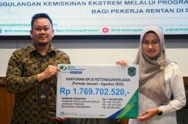 Hingga Agustus, Pemda Lutra dan BPJS Ketenagakerjaan Salurkan Santunan Senilai Rp1,7 Miliar