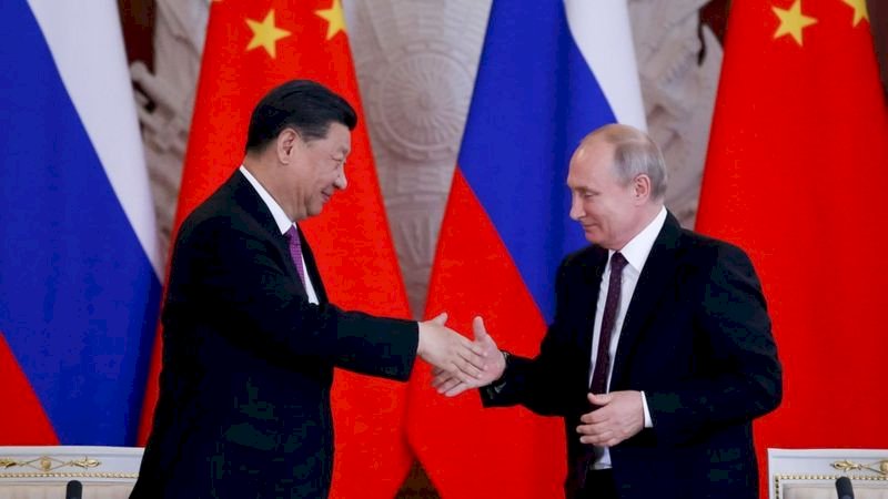 ilustrasi.
Presiden China Xi Jinping dan Presiden Rusia Vladimir Putin. (AFP)