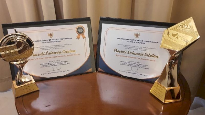Pemprov Sulsel meraih dua penghargaan dalam Percepatan dan Perluasan Digitalisasi Daerah (P2DD). (Foto: Pemprov Sulsel)