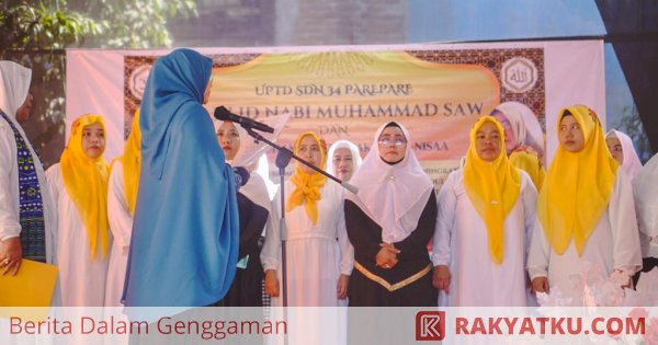 Erna Taufan Bawa Hikmah Maulid dan Kukuhkan Majelis Taklim di SDN 34 Parepare