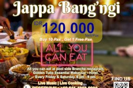 Jappa Bang'ngi di Golden Tulip Essential Makassar Makan Sepuasnya Hanya Rp120 Ribu
