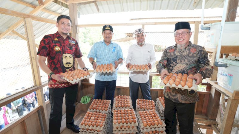 Pj Gubernur Bahtiar Kunjungi Peternakan Ayam dan Kambing di Gowa