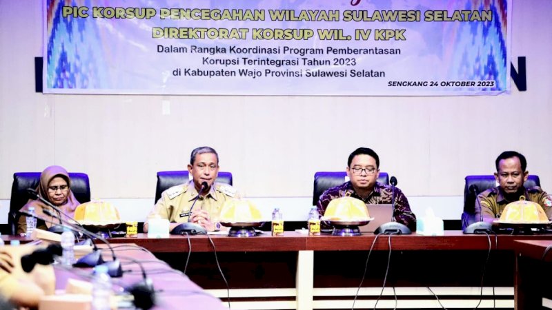 Korsupgah KPK Apresiasi Peningkatan MCP dan SPI Kabupaten Wajo