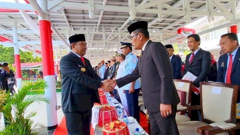 Kakanwil Hadiri Upacara Peringatan HKN ke-59 Tahun di Rujab Gubernur Sulsel
