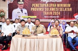 Pemprov Sulsel Umumkan Kenaikan UMP 2024 Rp3.434.298
