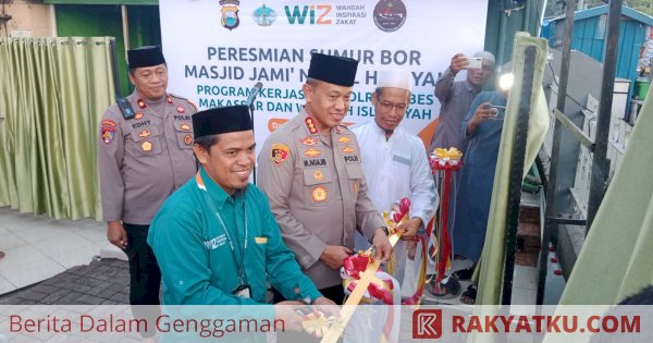 Kapolrestabes Makassar Serahkan Bantuan Sumur Bor untuk Mesjid Jami' Nurul Hidayat