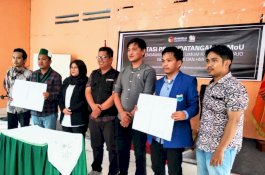 Teken MOU, Bawaslu Wajo Perkuat Sinergi dengan PMII dan HMI Dalam Rangka Pengawasan Partisipatif