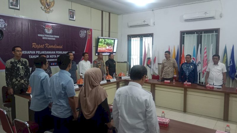 Rakor Persiapan Pelaksanaan Pemilu , PJ Wali Kota Parepare Harap Sinergitas Sukseskan Pemilu