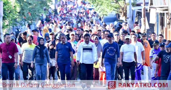 Pj Gubernur Sulsel dan Bupati Wajo Ajak Ribuan Masyarakat Ikuti Jalan Sehat-Senam Bersama