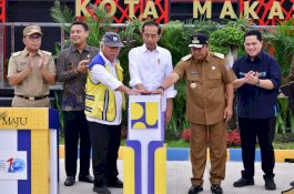 Didampingi Pj Gubernur Sulsel, Presiden Jokowi Resmikan IPAL Senilai Rp1,2 Triliun di Makassar