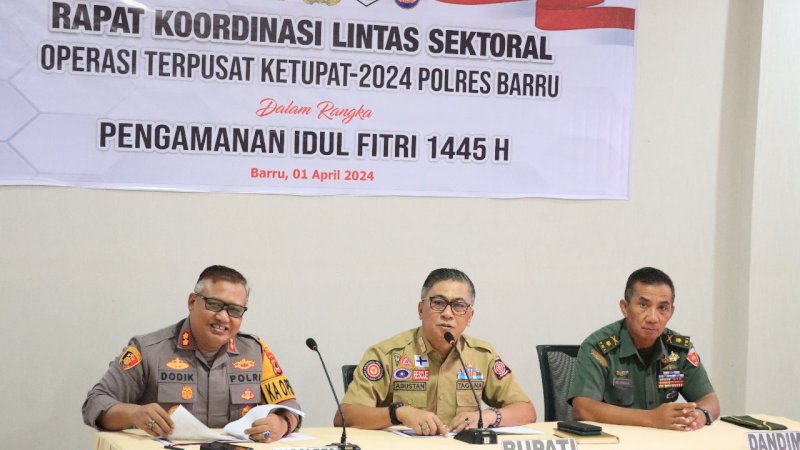Rakor Lintas Sektoral Kabupaten Barru Siapkan Pengamanan Idul Fitri 2024