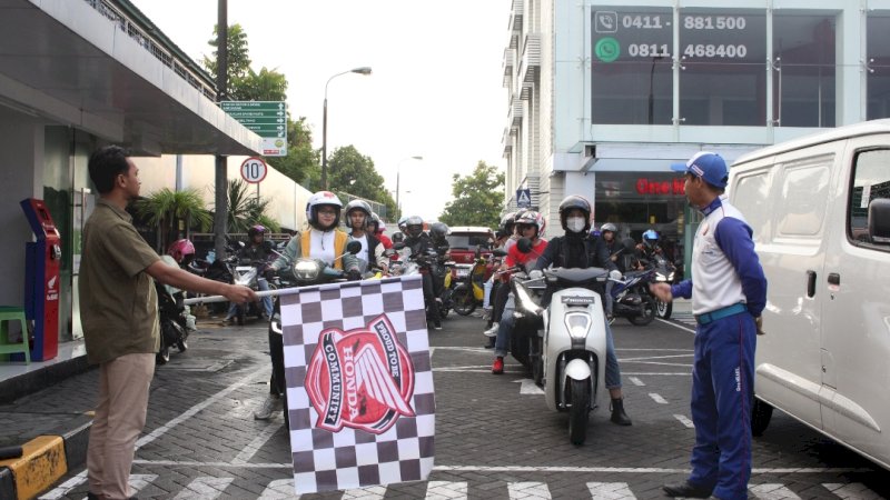 Honda comunity Bikes dilepas di kantor ASMo sulsel jalan Alaudin Makassar