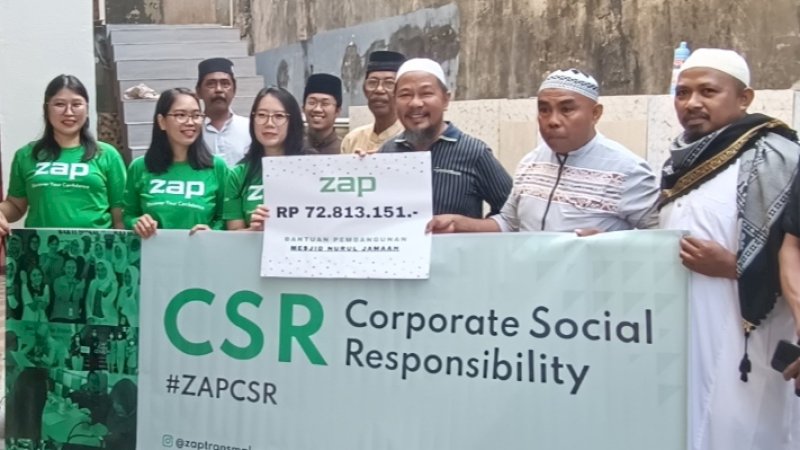 zap klinik memberikan bantuan dana pembangunan masjid sebesar Rp72.813.151 kepada masjid nurul Jamaah Malengkeri, sabtu(7/4)
