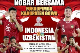 Pemkab Gowa Gelar Nobar Timnas Indonesia vs Uzbekistan di RTH Syekh Yusuf