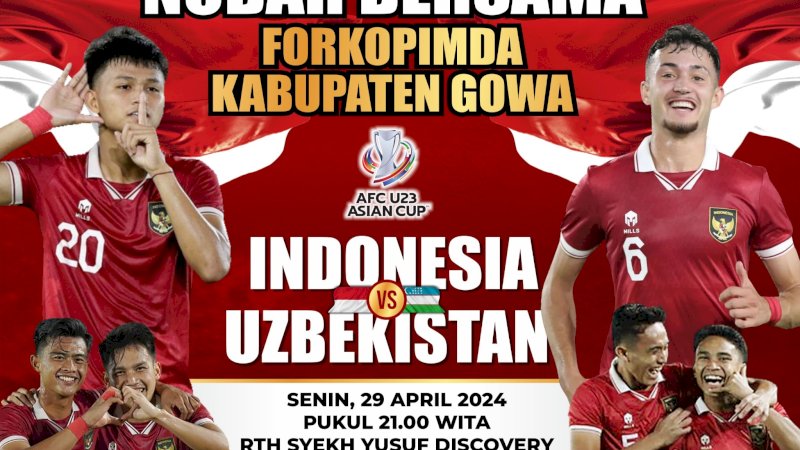 Pemkab Gowa Gelar Nobar Timnas Indonesia vs Uzbekistan di RTH Syekh Yusuf