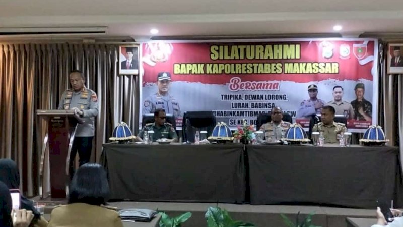 Silaturahmi Kapolrestabes Makassar Bersama Tripika dan Dewan Lorong Kecamatan Bontoala